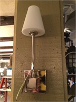 2Single white shaded wall mounted metal light