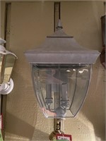 Clear glass gray toned outdoor wall mount light