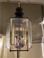 Clear glass panel wall mount outdoor light