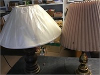 2 rolliing chairs, lamps, step stool