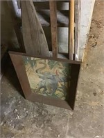 Wooden STep Ladder, Paddle, Ruler, Elephant Pic