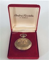 Andre Rivalle Hunting Dog Pocket Watch