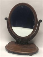 Antique Victorian Walnut Shaving Mirror