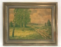 Vintage Forest Scene Kruger "Bluhende Heide”