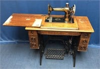 Antique Signer Sewing Machine Cast Iron Table