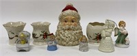 Lot of 9 Ceramic Christmas items