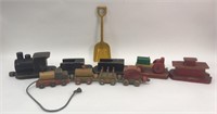 Vintage Wooden Pull Train Sets