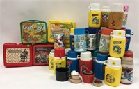 Large Lot of Vintage Lunchboxes & Thermoses