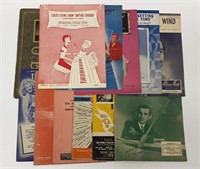 Lot of 12 Vintage Song Music Sheets & Sign