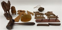 Lot of 11 Various Wooden Decorative Pieces