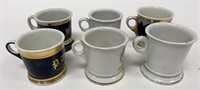 Lot of 6 Vintage Porcelain Shaving Mugs