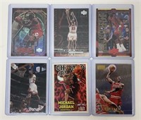 Lot of 6 Michael Jordan Basketball Cards