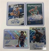 Lot of 4 Autographed Panini Basketball Cards