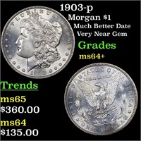 1903-p Morgan $1 Grades Choice+ Unc
