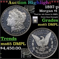 *Highlight* 1897-p Morgan $1 Graded ms65 DMPL