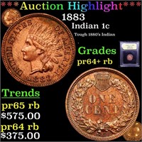 *Highlight* 1883 Indian 1c Graded Select+ Proof RB