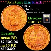 *Highlight* 1907 Indian 1c Graded Gem+ Unc RD