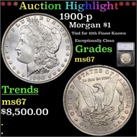 *Highlight* 1900-p Morgan $1 Graded ms67