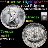 *Highlight* 1920 Pilgrim Old Commem 50c Graded ms6