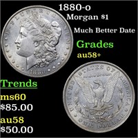 1880-o Morgan $1 Grades Choice AU/BU Slider+