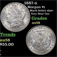 1887-o Morgan $1 Grades Choice AU/BU Slider
