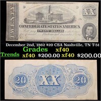 December 2nd, 1862 $20 CSA Nashville, TN T-51 Grad