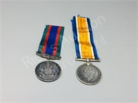 WW2- 1939-1945 -2 war medals,Canada