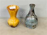 pair- Blue Mountain vases- 9" & 10" tall