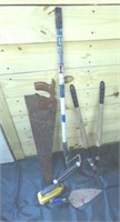 Tool Lot (B) Older Hand Saw, Loppers, and more...