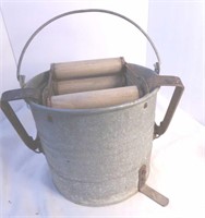 Eagles Mop Wringer 14, Vintage Galvanized Bucket