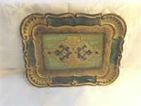 Gilt Florence Italy Tray, Vintage