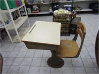 Vintage child's school desk.