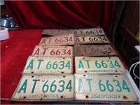 (10)Vintage Illinois AT 6634 License plates