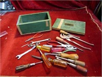 Wood box full misc. tools.