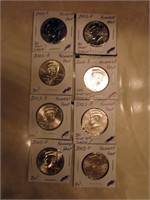 8 UNC. KENNEDY HALF DOLLARS