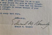 Political-Thank you note Senator Edward Kennedy