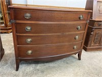 MAHOGANY 4 DRAWER LOW FRONT CHEST