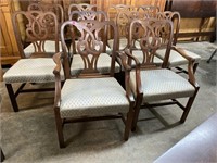 SET OF 10 BAKER CHIPPENDALE CHAIRS