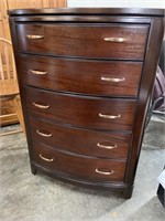 MAHOGANY MODERN TALL CHEST BY LEGACY