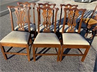 SET OF 6 SOLID MAHOGANY STRAIGHT LEG CHIPPENDALE