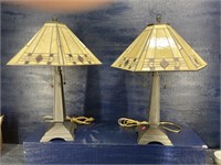 TIFFANY STYLE LEADED GLASS LAMPS 2