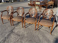 SET OF 4 WEB BACK ARM CHAIRS