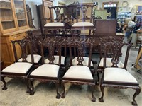 SET OF 10 CHIPPENDALE CHAIRS