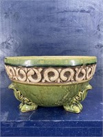 MAJOLICA STYLE 3 FOOTED LARGE PLANTER