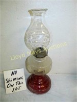 Vintage Glass Oil Lamp - Hurricane Lamp