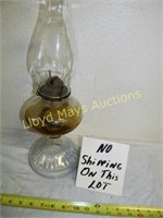 Antique Glass Oil Lamp - Hurricane Lamp