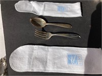 Sterling Lunt baby fork and spoon, 31 grams