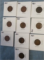 10 1907 Indian Wheat Cents
