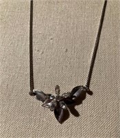 Sterling vintage flower/leaf choker necklace