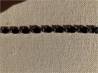 925 Thailand black stone bracelet, 8” long